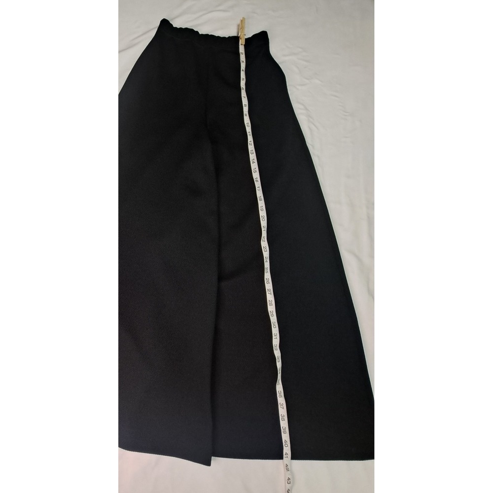 Sears Vtg Blk Ultra Wide Leg Pants 10 Hippie Whimsigoth Dark Academia Monochrome - Picture 5 of 14
